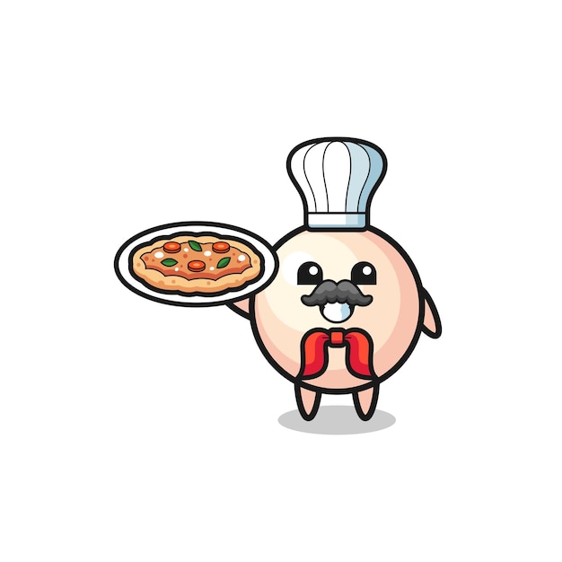 Pearl character as Italian chef mascot cute design