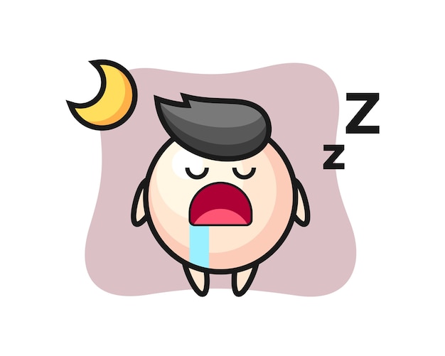 Vector pearl character cartoon sleeping at night