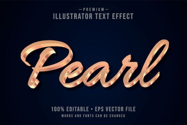 ベクトル パール編集可能な3dテキスト効果または金属グラデーションのグラフィックスタイル