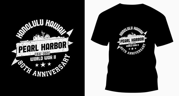 PEARL HARBOR HAWAII OAHU USA United States WWII Typography Vintage Veterans Day Tshirt Design