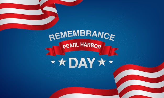 pearl harbor remembrance day banners with the star and tie Americans. 