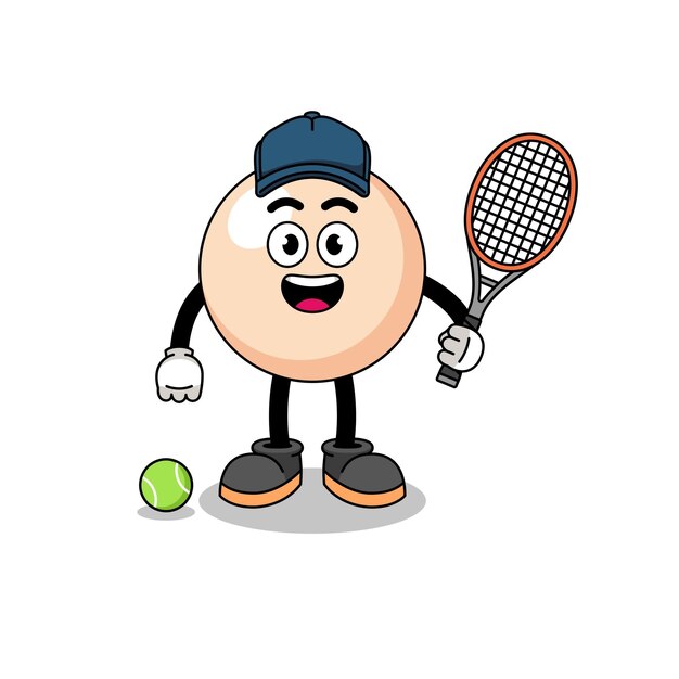 Pearl illustration as a tennis player