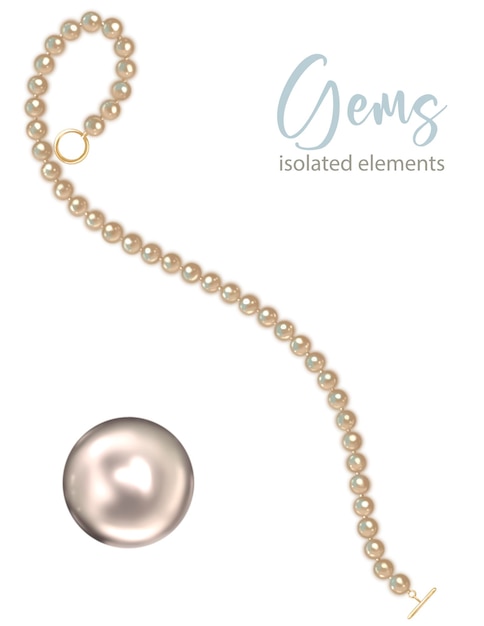 Vector pearl jewellery. elegant luxury. gems.