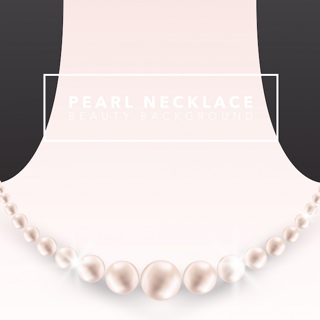 Vector pearl necklace background