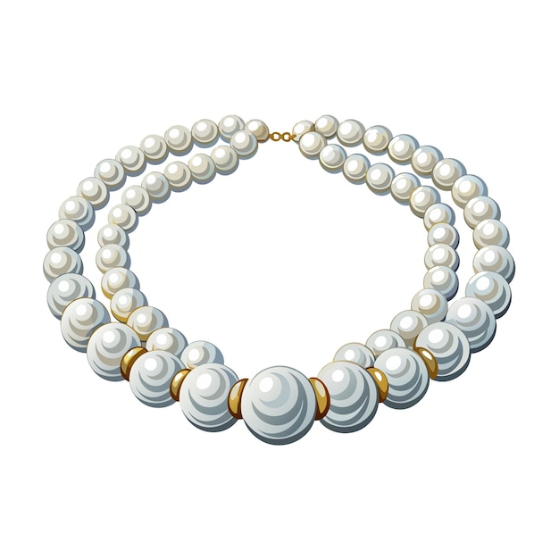 Vector pearl necklace isolated illustration vector