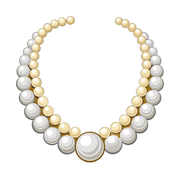 Pearl necklace isolated illustration vector