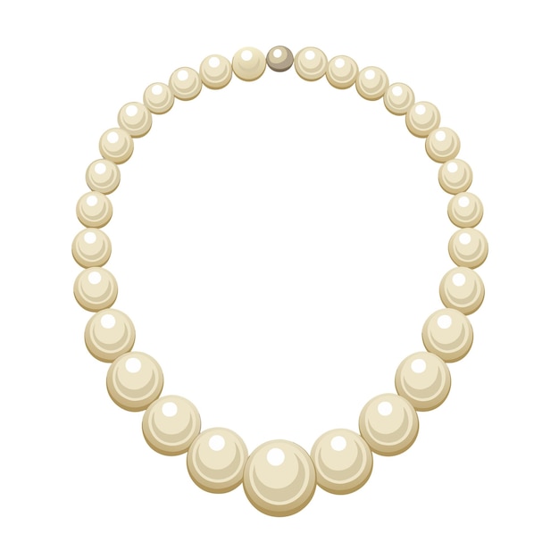 Pearl necklace isolated illustration vector