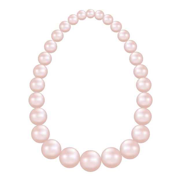 Vector pearl necklace mockup realistic illustration of pearl necklace vector mockup for web design isolated on white background