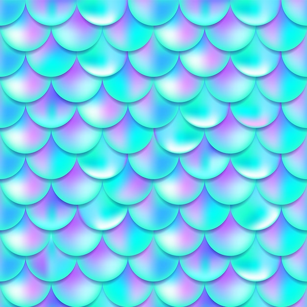 Pearl purple and blue mermaid scales seamless pattern