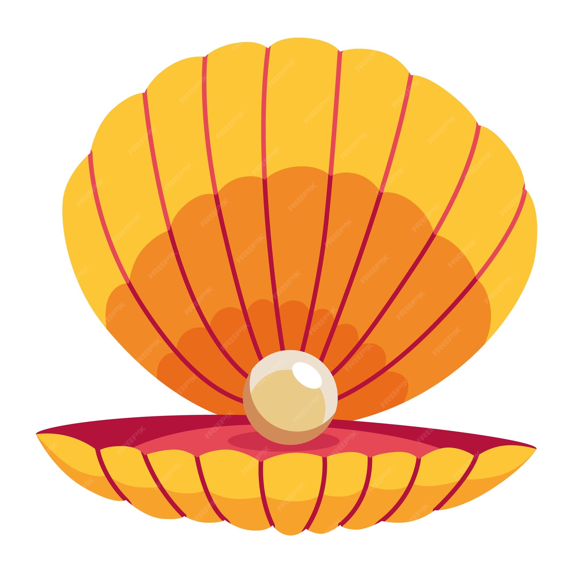 Premium Vector | Pearl in seashell open seashell scallop and pearl shell icon beautiful pearl in clam shell in cartoon flat style vector illustration isolated on white background Premium Vector | Pearl in seashell open seashell scallop and pearl shell icon beautiful pearl in clam shell in cartoon flat style vector illustration isolated on white background