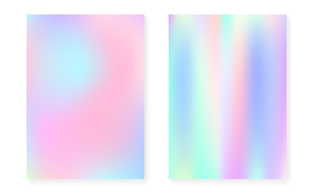 벡터 홀로그램 그라데이션 홀로그램 커버가 있는 진주빛 배경