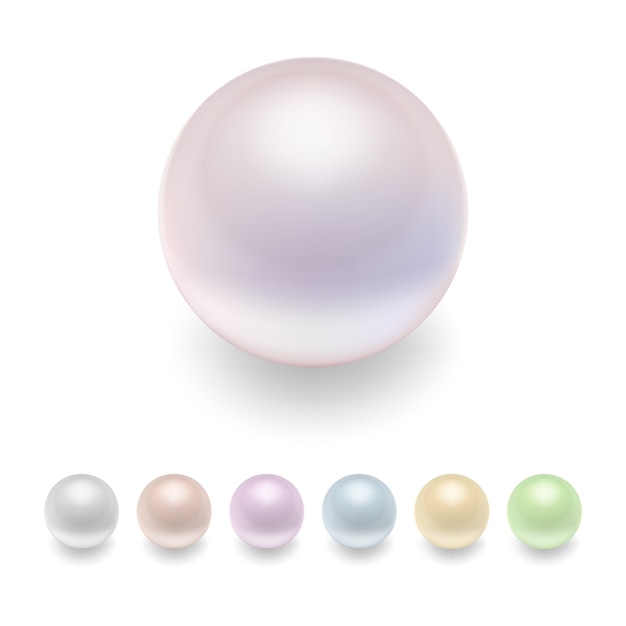 Vector pearls set