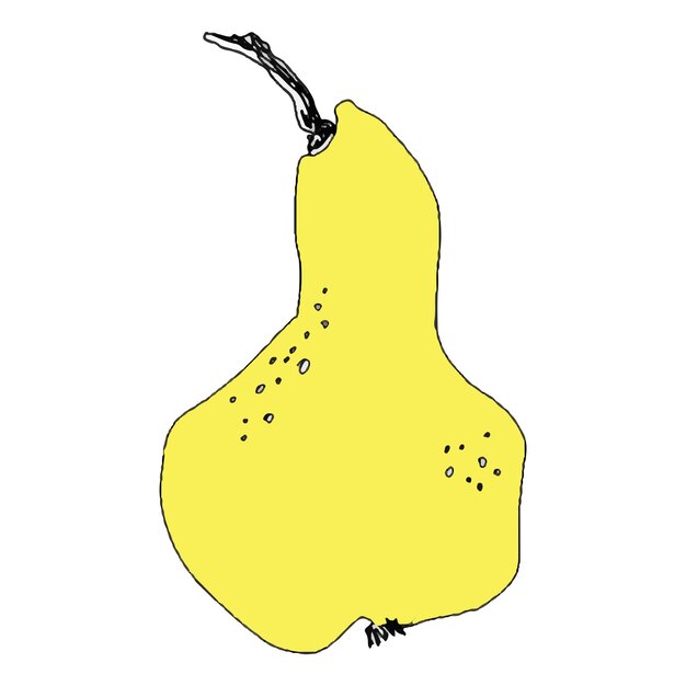 Pears hand drawn outline the black line art on a white background vector element isolated