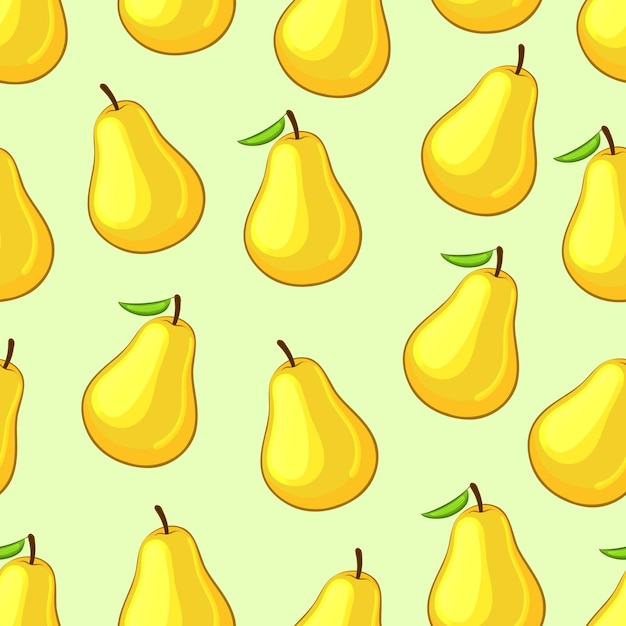 Pears seamless pattern, background. Cartoon style