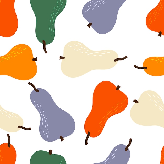Vector pears vector seamless pattern cute colorful background texture for kitchen wallpaper textile fabr