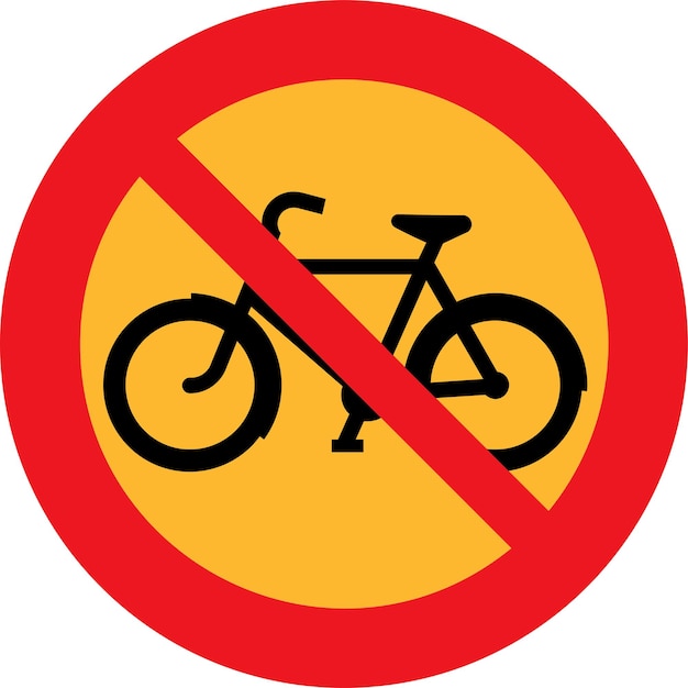 Pedal Cycle Route Crossing Or Joining Road Ahead Vector Road Symbol