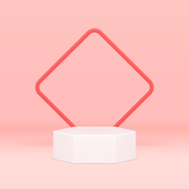 Pedestal geometric 3d foundation for product advertising minimalist studio background vector