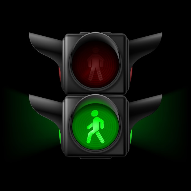 Vector pedestrian traffic light