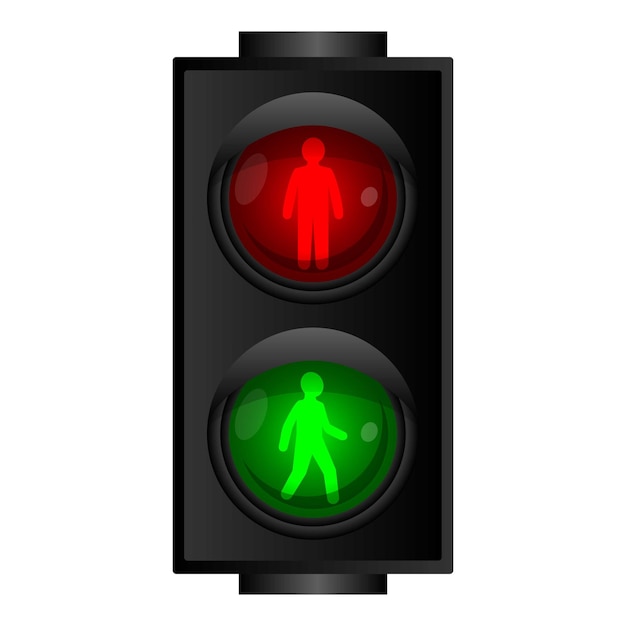 Вектор Значок пешеходного светофора мультфильм векторной иконки пешеходного светофора для веб-дизайна изолирован на белом фоне