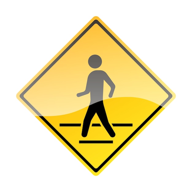 Pedestrian traffic sign isolated on white background vector illustration eps 10