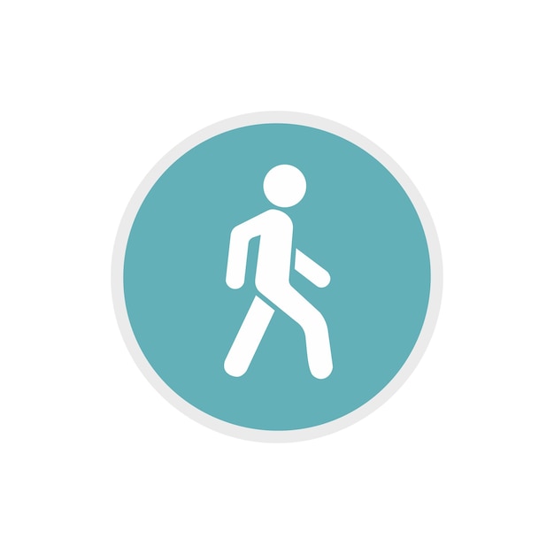 Vector pedestrians only road sign icon in flat style on a white background