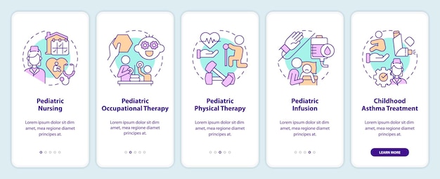 Schermata dell'app mobile onboarding per l'assistenza sanitaria domiciliare pediatrica