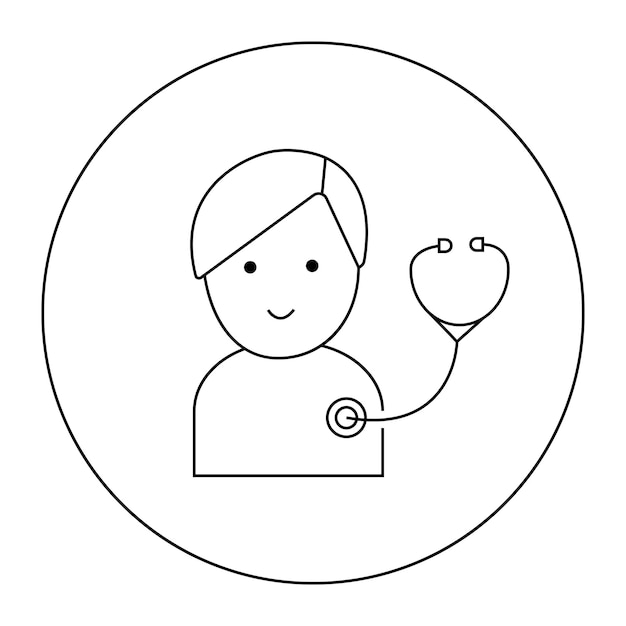 Vettore icona vettore lineare pediatriaisolato su sfondo bianco