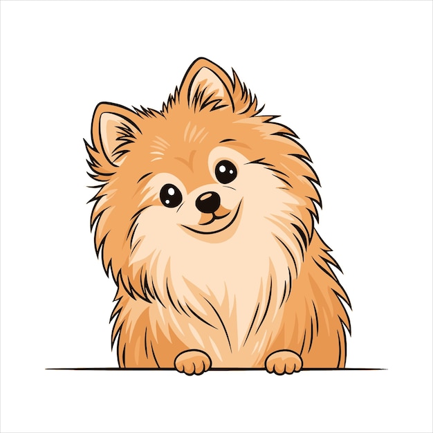 Peeking Pomeranian Dog Vector