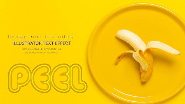 Vector peel style editable text effect