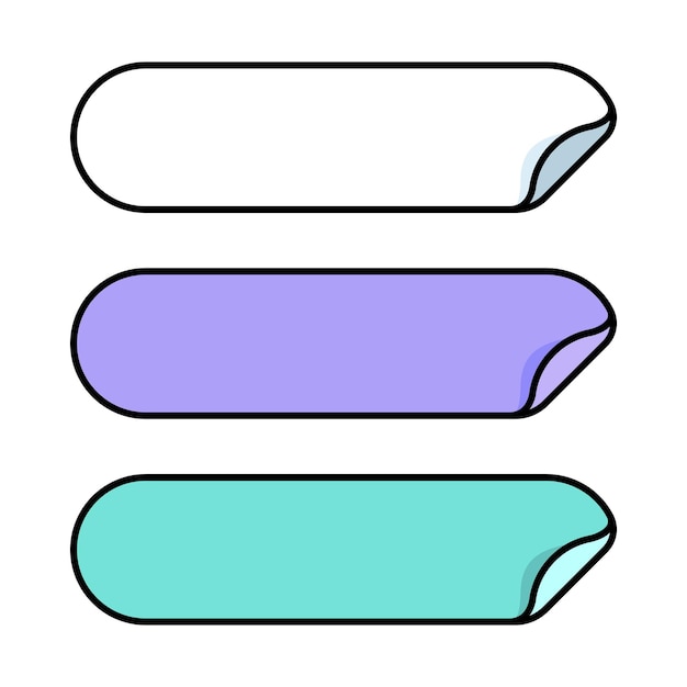 Peeled Long Flat Design Stickers