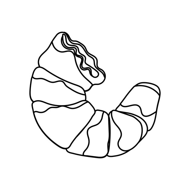 Vector peeled shrimp icon one shrimp without shell asian food