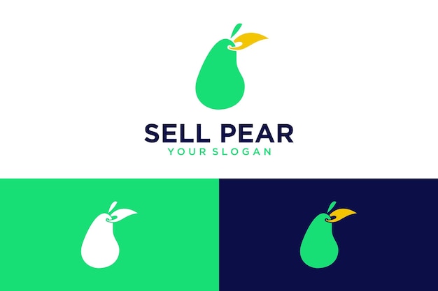 peer-logo-ontwerp met verkoop- en fruitwinkel