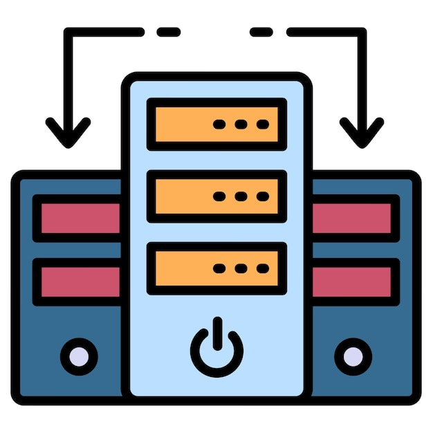 ベクトル peer to peer slave master hdd storage server concept interlinked server pc vector クラウドコンピューティング