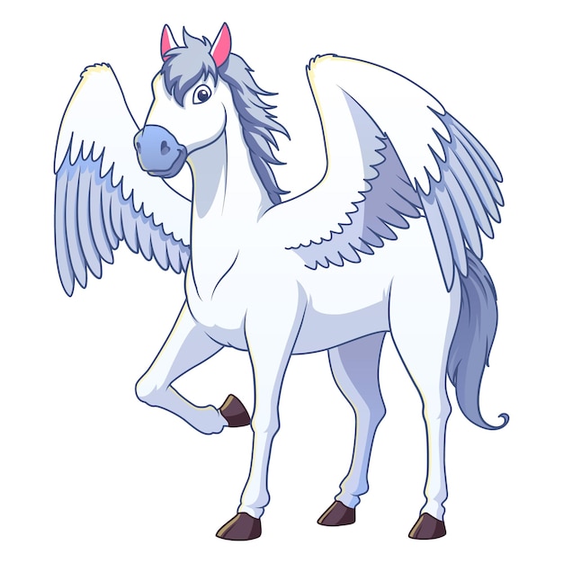 Pegasus Cartoon Illustration