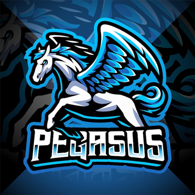 Дизайн логотипа талисмана pegasus esport