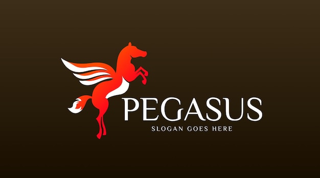 Вектор концепции логотипа Pegasus. Вектор шаблон логотипа животных