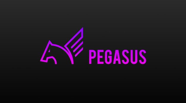 Вектор концепции логотипа Pegasus. Вектор шаблон логотипа животных