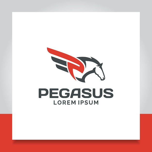 Pegasus logo design ala di mosca di cavallo