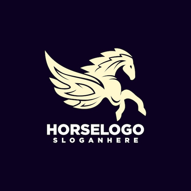 Vettore di progettazione del logo pegaso