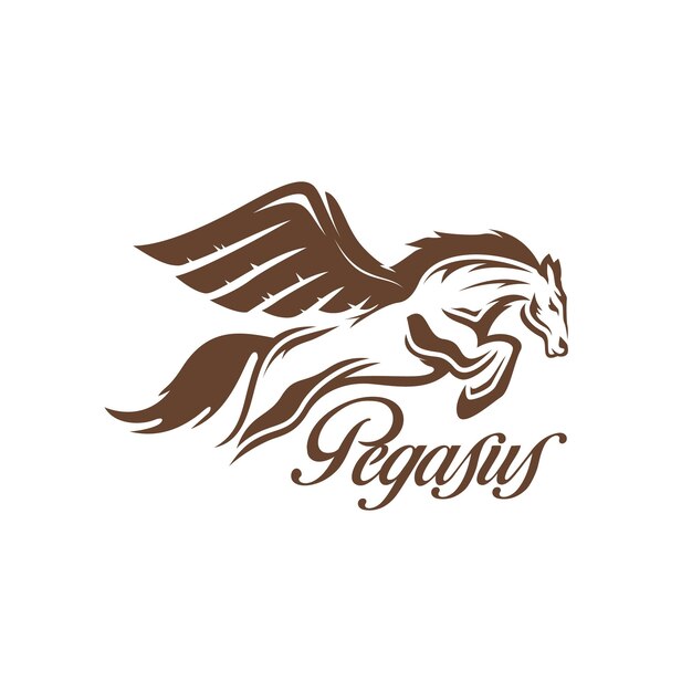 Pegasus logo dieren ontwerp vector