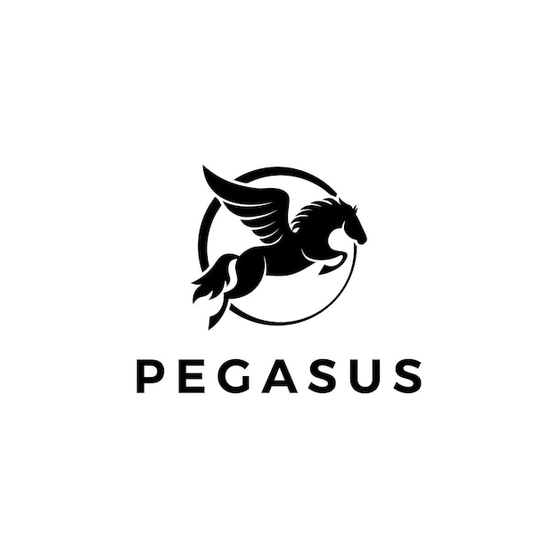 Vettore vettore del modello del logo pegasus