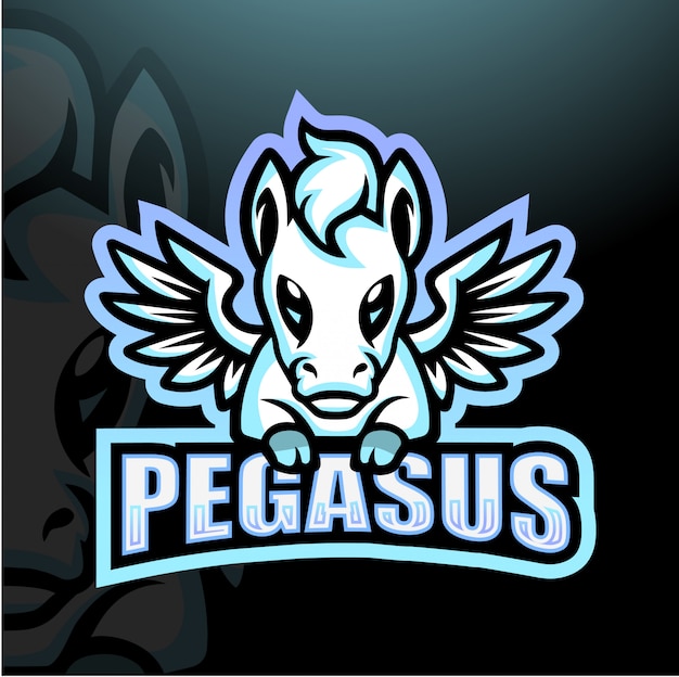 Vettore illustrazione di pegasus mascot esport