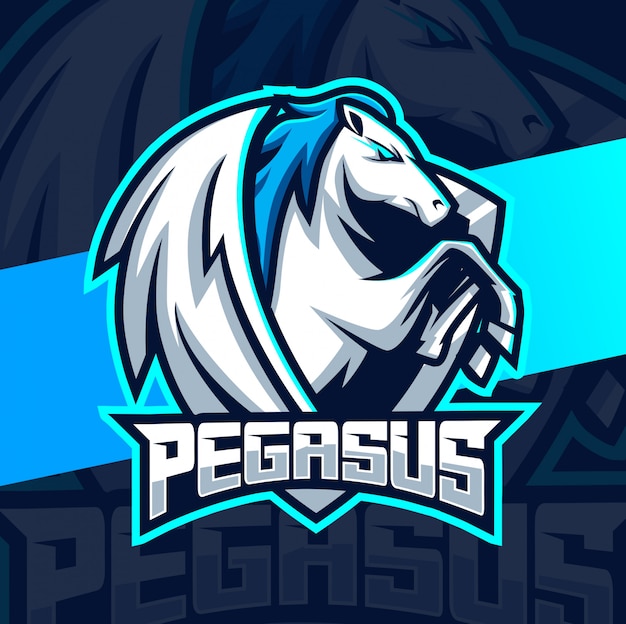 Pegasus mascot esport logo design