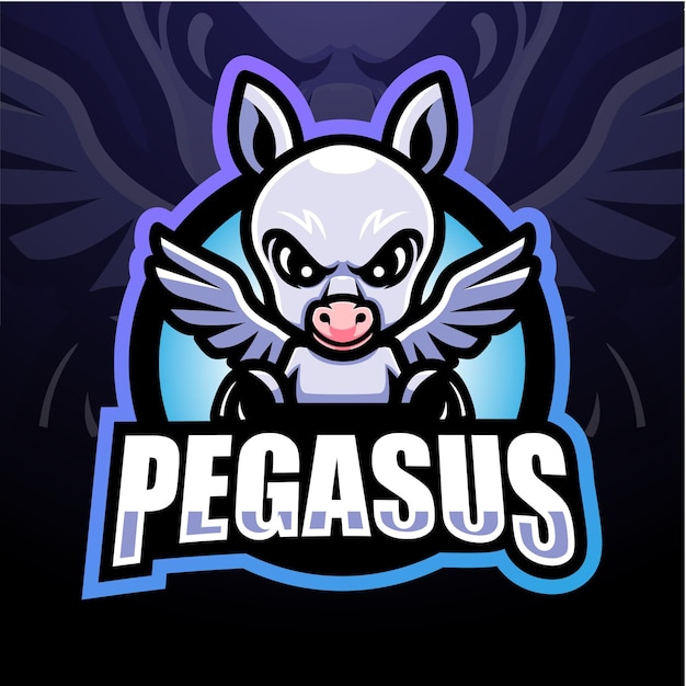 Pegasus mascotte esport logo design