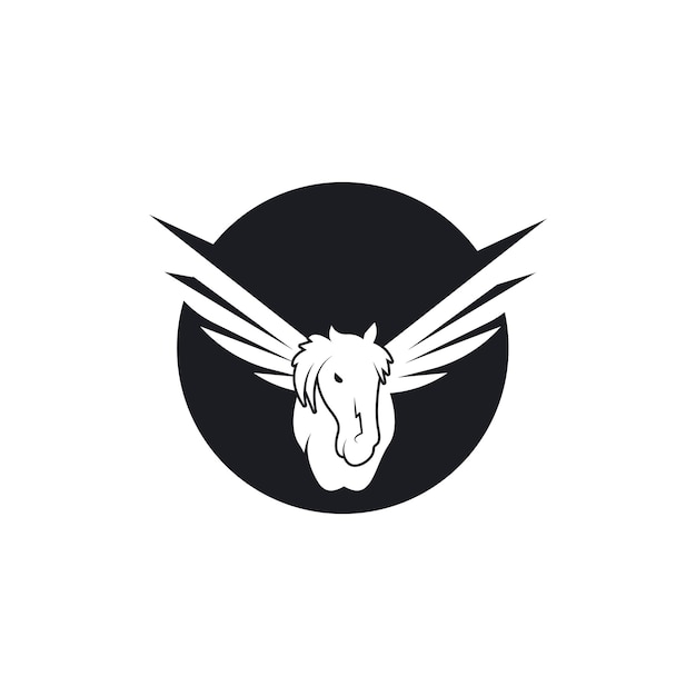 Pegasus unicorn with wings Vector icon Template  illustration design