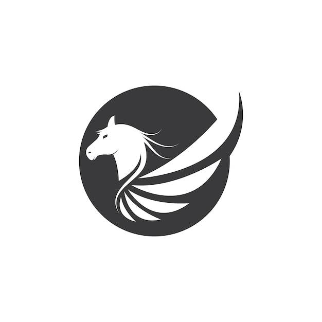 Pegasus vector logo шаблон векторные иллюстрации