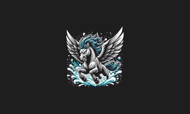 Pegasus vliegt met splash vector artwork design