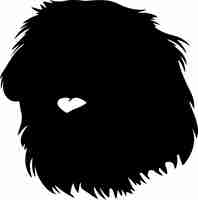 Vector pekingese black silhouette with transparent background