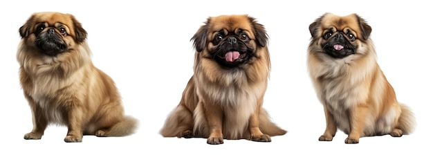 Vector pekingese dog full body vector setpekingese dog full body vector set