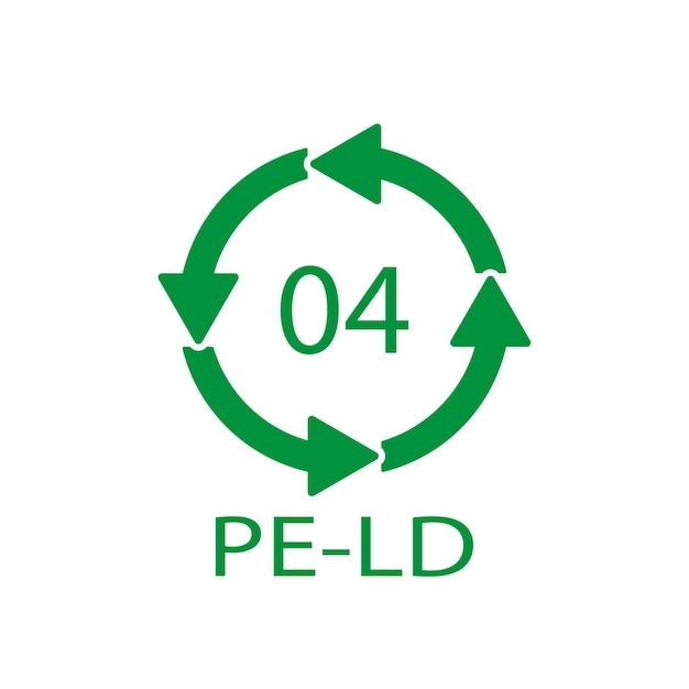 PELD 04 recycling code symbol Plastic recycling vector low density polyethylene sign